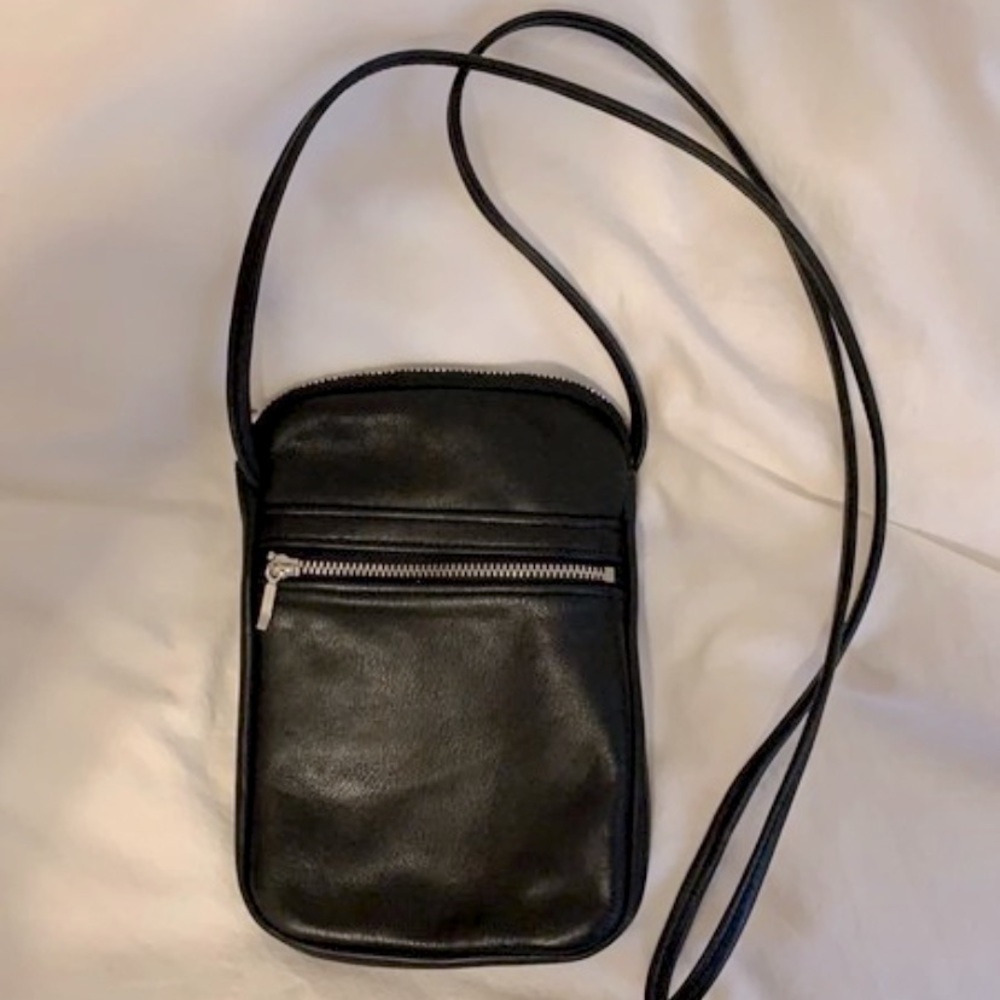 Vintage handmade leather small crossbody purse